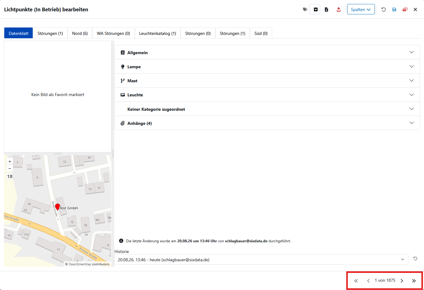 Erster Letzter Datensatz
